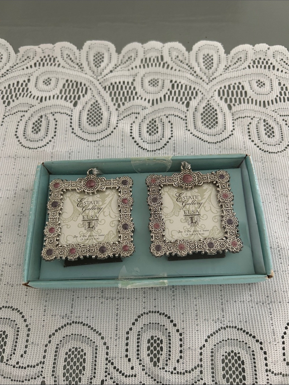Elsa Silver Decorative 2x22 in Photo frames/Set with Pink Accents